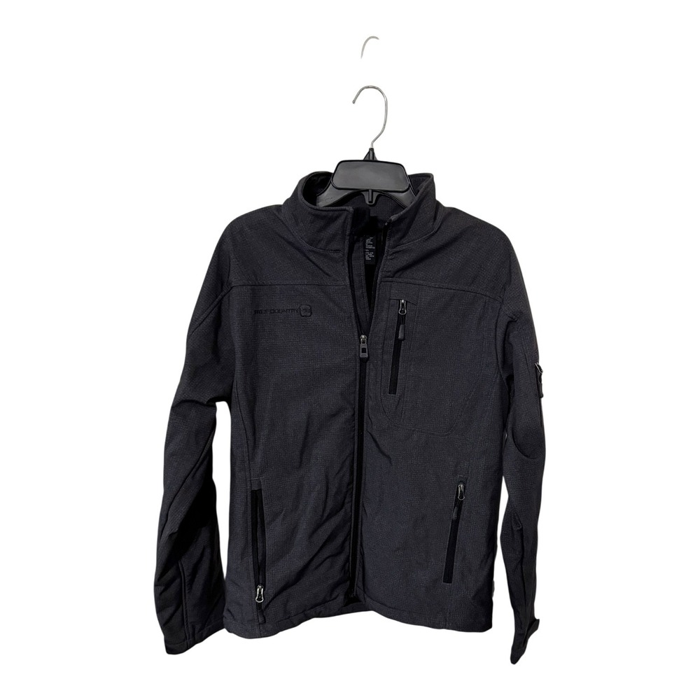 Free Country Mens Softshell Jacket Gray Full Zip Fleece Lined Outdoor Coat Small
